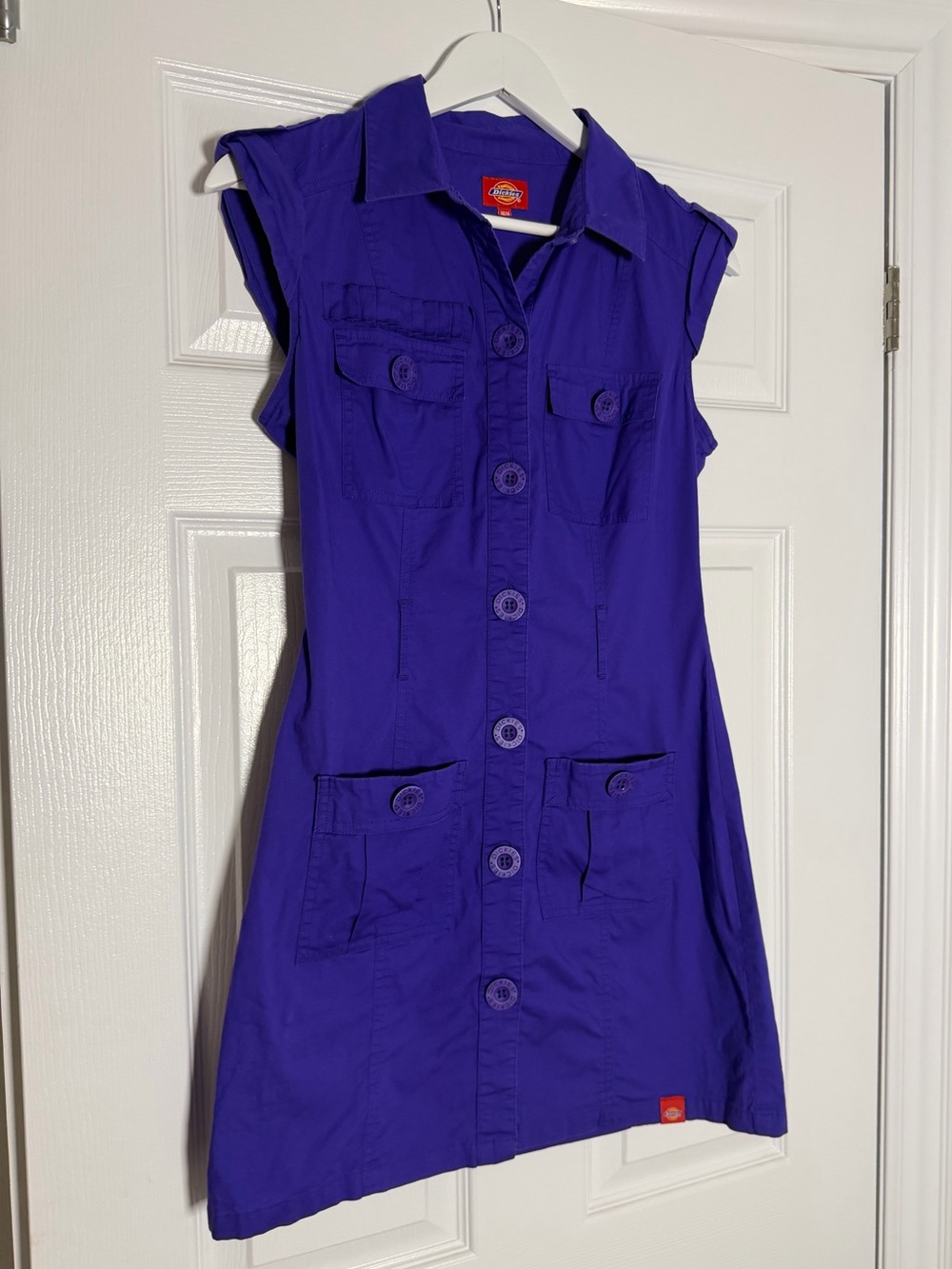 Vintage Y2K Dickies Purple Utility Cargo Mini Dress – M